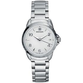 WOMENS WENGER SWISS MILITARY MOP STEEL DATE WATCH 70479