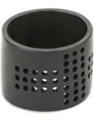 LUV AJ "Heavy Metal Lover Collection" Perforated Cross Black Ring, Size 8