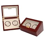 Double Automatic Watch Winder AC Operation Cherry Finish Engravable Plate Tech Swiss