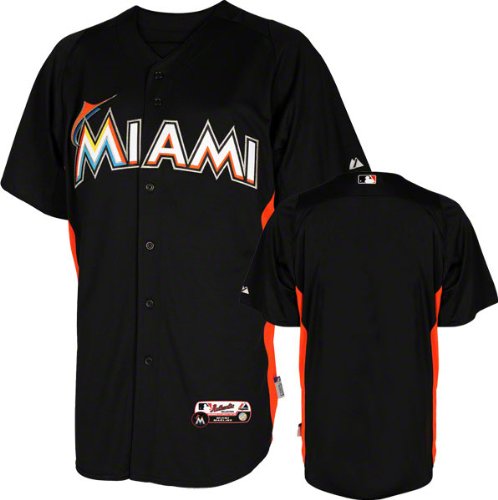 Miami Marlins BP Jersey: Black Authentic Cool Baseâ„¢ Batting Practice Jersey