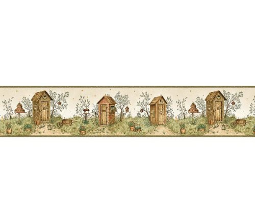 Garden Outhouse Wallpaper Border