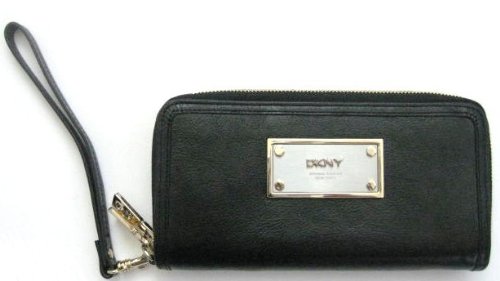 DKNY, Donna Karan New York, Wallet - clutch, wristlet, purse, black leather