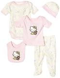 Hello Kitty Organics Baby-Girls Newborn Hello Kitty with Teddy Bear 5 Piece Set