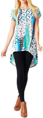 Women'S Poly Span Various Print High & Low Sleeveless Tunic - Print
