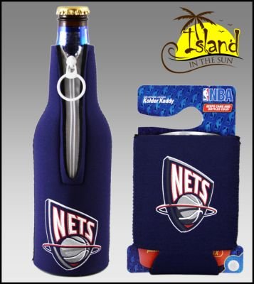 SET OF 2 NEW JERSEY NETS CAN & BOTTLE KOOZIE COOLER