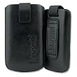 Original Bugatti Leder-Slim Case Tasche f�r Sony Ericsson Aino, C905 / C905i, K850 / K850i & M600 / M600i "Bugatti M" Ledertasche, Schutzh�lle - Gr��e: M - NEU - Farbe: Black