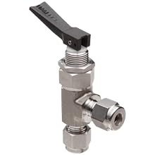 Ham-Let H1200 Series  Stainless Steel 316 Toggle Valve, Angle, 1/4" Let-Lok Fitting