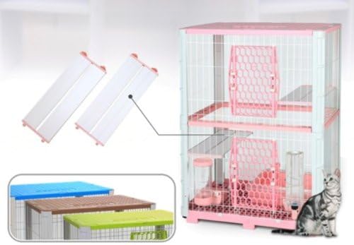 AcePet 2-Tier Wire and Plastic Cat / Pet Cage, Pink