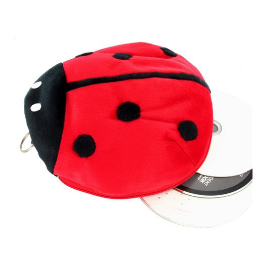 cute plush lady bug 20 cd dvd blu ray holder organize