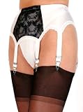  6 Strap Black & White Suspender Belt : sexy lingerie lingerie ladies 6 strap vintage look black white suspender belt