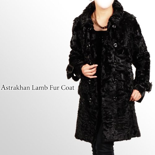 アストラカンラムファー ハーフコート ブラック 38size(No.103844)