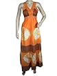 Orange Hippy SPRING Tie Dye Dress/ Sexy Long Beach Maxi Dress/ Boho Retro Mod Dress