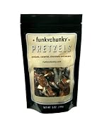 FunkyChunky Chocolate Pretzels with Caramel Chocolate and Pecans Large Bag 5-Ounce Bags Pack of 6
