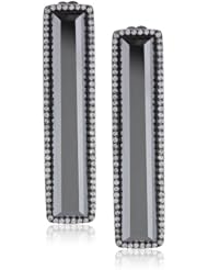 Marcia Moran "Gala" Gunmetal Rectangle Cubic Zirconia Earrings