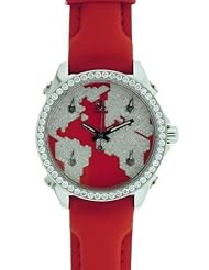 Jacob & Co Five Time Zones JCM47SR-DIA Red Dial Diamond Bezel 40mm Watch