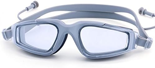 Swim Goggle,Swim Goggle with anti fog UV Protection,Mirrored Swimming Swim Goggles Mask Glasses Lenses with a pair of earplug for Men and Women (Gray)