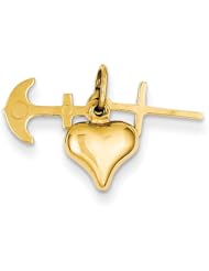 14k Yellow Gold Faith, Hope and Charity Charm