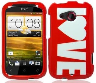 iFase Brand HTC Desire C Cell Phone Red Love Protective Case Faceplate Cover