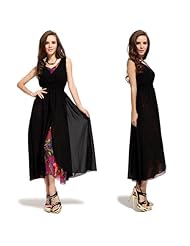 Sexy V-neck  Sleeveless Ankle Length Evening Dress/Maxi Dress  With Ruffles