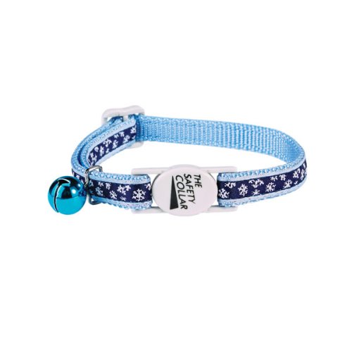 Holiday Winter Cat Collar Collection - Light Blue Snow