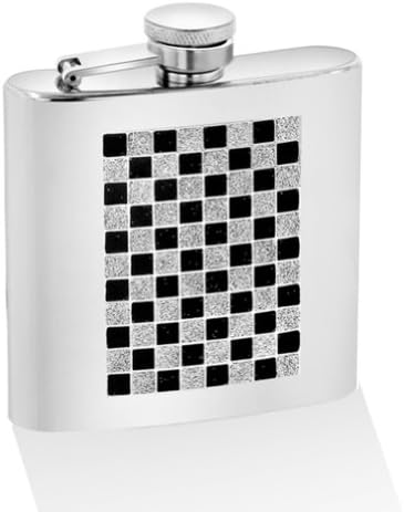 Wilouby Women's 6 oz. Posh Checkered Glitter Flask Black