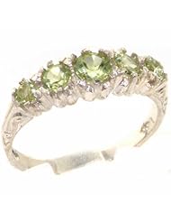 Solid 925 Sterling Silver Genuine Natural Peridot VINTAGE style Ring - Finger Sizes 4 to 12 Available