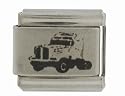 SilverBin Big Rig Diesel Truck Stainless Steel Italian Charm Link