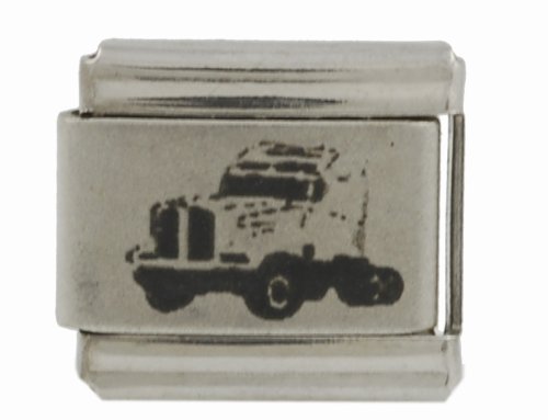 SilverBin Big Rig Diesel Truck Stainless Steel Italian Charm Link