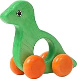 VOILA – ROLL-DEN-DINO – GREEN – Ein niedlicher Dinosaurier mit einem Loch gross genug fur eine kleine Hand zu greifen – Hochwertiges Holzspielzeug für Kinder – Schön bunt und sehr langlebig! – Spielzeug für Generationen! – Unterstützen Sie die Erforschung vieler Sinne bei Ihren Kleinen Reviews