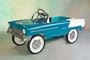 1955 classic pedal car aqua  & white