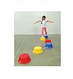 School Smart Stepping Buckets Balance Builders - 5 x 12 inch - Set of 6 - 2 Each of 3 Primary Colors