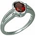 1.50 Carats Oval Shape Genuine Garnet Sterling Silver Ring