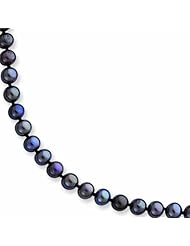 14k 5-5.5mm Black Freshwater Onion Cultured Pearl Necklace