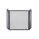 Outdoor Living : UniFlame 3 Fold Hammertone Natural Wrought Iron Screen W/ Handles