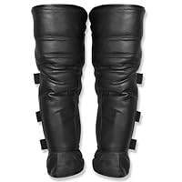 23' Black Leatherette Windproof Warmer Gaiter Legging Leg Cover Half Chaps Riding