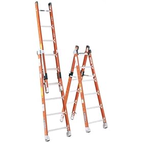 Werner 7806 375-Pound Duty Rating Type IA Fiberglass Combination Step/Extension Ladder, 6-Foot