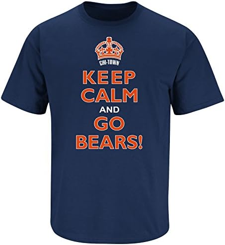 Chicago Bears Fan Keep Calm and Go Bears T-Shirt (X-Large)