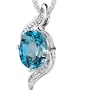 1.50 cts Oval Cut London Blue Topaz Pendant in Sterling Silver