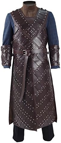 Stail Shop America Film Game of Thrones Jon Snow Men's Leather Cosplay Costumes for Halloween (US Man L)