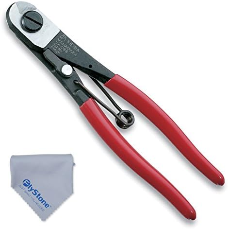 FlyStone KEIBA Maruto Hasegawa Wire Cutter 190mm [W-D88] Micro Soft Wire Cutter Japanese Cable Cutter (Red). Comes with FlyStone Microfiber Cleaning Cloth [Retail Package]
