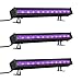 Onforu 4 Pack 42W LED Black Lights, Blacklight Bars with Plug and Switch, Glow in The Dark Party Supplies for Halloween Decorations, Bedroom, Body Paint, Stage Lighting, Poster, Black