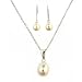 Sterling Silver 925 Fresh Water Pearl Pendant Necklace and Earrings Set