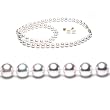 Freshwater Cultured 18 Inches 1-Strand 6-6.5mm White Pearl Necklace & 6-6.5mm White Pearl Earrings with 14/20 yellow-gold-filled Mount