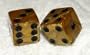 Gold Metalic Colored Swirled Dice Pair