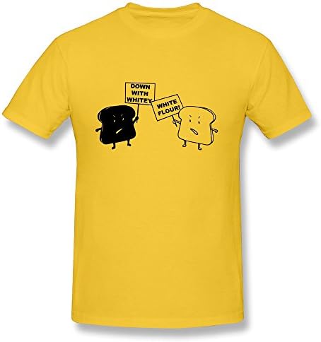 Men's Funny Bread Protest Yellow Small O-neck Tee Shirt