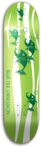 Blue Tile Obsession "BTO Pool" Park Skateboard Deck, 7.50 x 31-Inch/14-Inch WB, Green/White