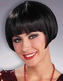 Black Charleston Chic Flapper Girl Costume Bob Wig