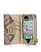 Luxury Designer Patent Leather Case Cover Wallet Pouch Hand Bag Purse Clutch For Apple iPhone 4 4G 4S (Snake Python)