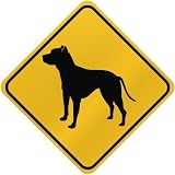 ONLY AMERICAN PIT BULL TERRIER CROSSING SIGN DOG
