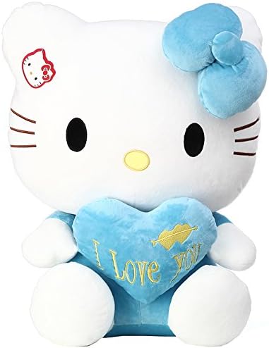 Aniem Cartoon Hello Kitty Plush Dolls Xmas Toys Cuddle Pillow Room Decors 30cm Blue
